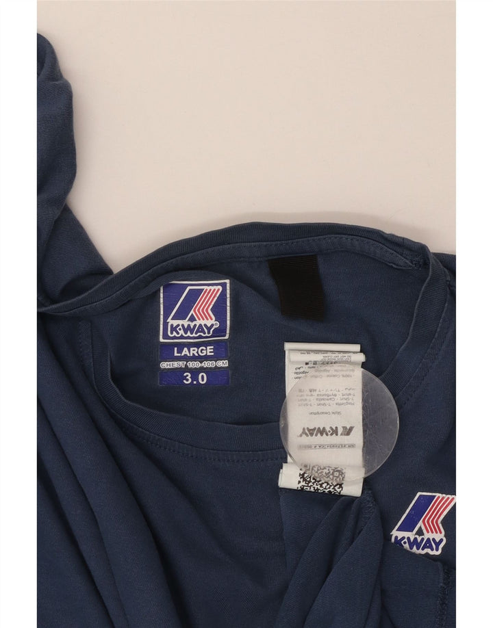 Мужская футболка K-WAY, большой синий хлопок