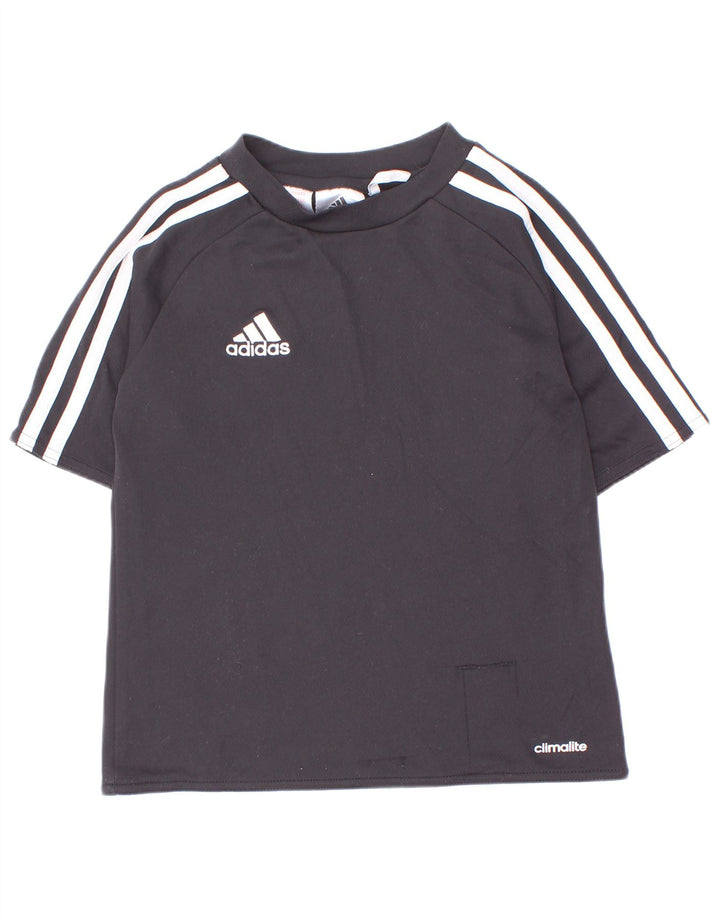 Футболка Adidas Climalite для мальчиков, топ 7-8 лет, черный полиэстер