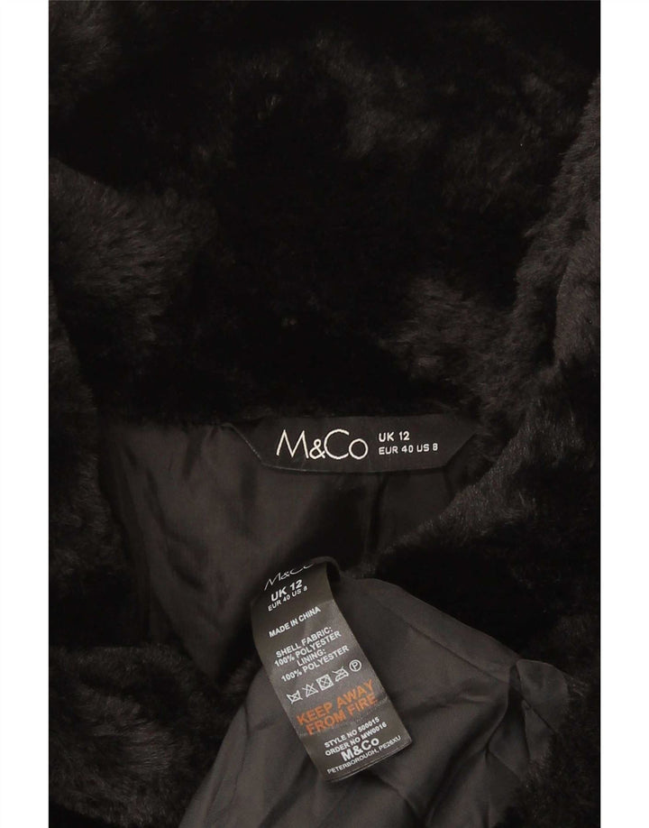 Женский жилет из искусственного меха M&Co UK 12, средний черный, полиэстер