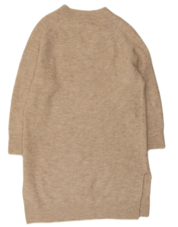 MONSOON Womens Loose Fit Jumper Dress UK 14 Medium Beige Acrylic
