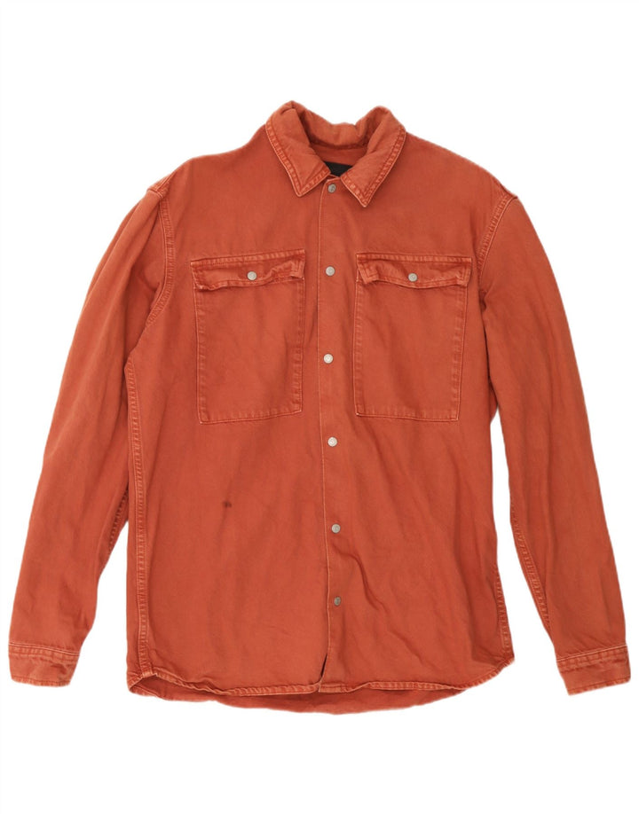 Мужская джинсовая рубашка Jack & Jones, маленькая коричневая, хлопок