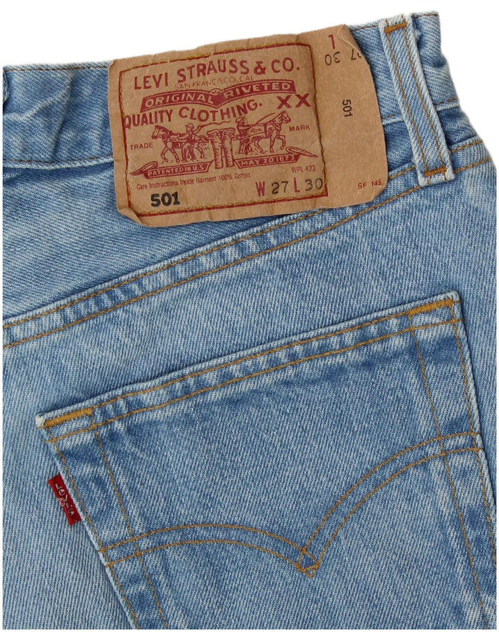 Женские джинсовые шорты LEVI'S 501 W27, маленькие синие полоски, классические