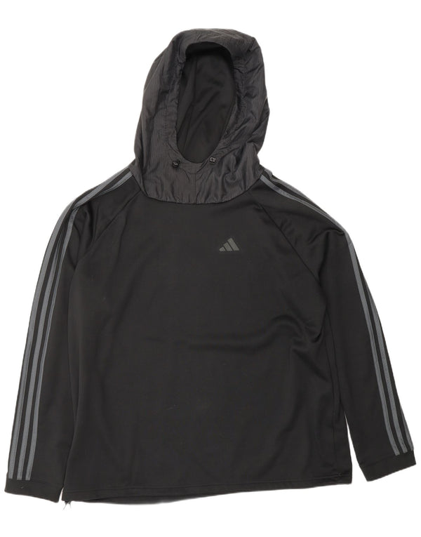 Мужской джемпер с капюшоном ADIDAS 2XL, черный полиэстер