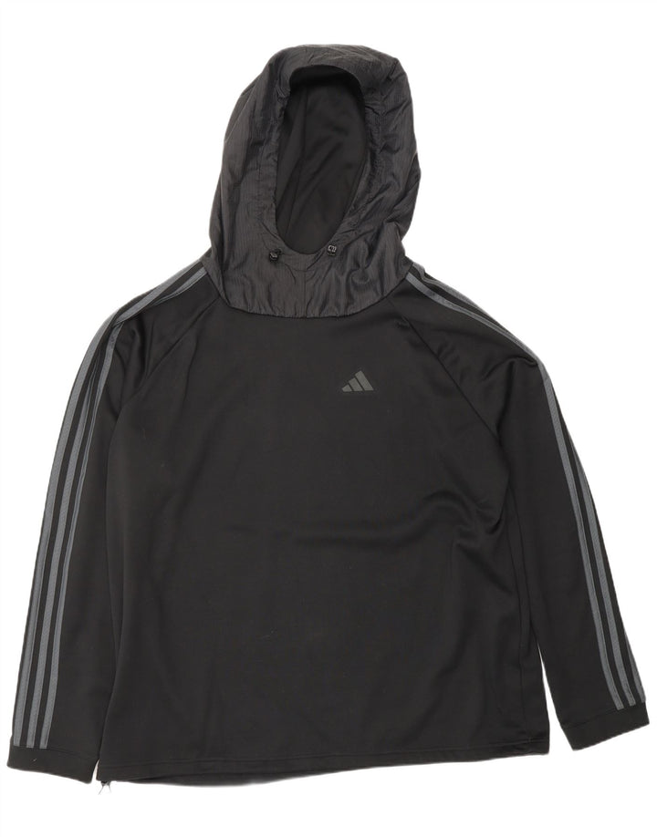 Мужской джемпер с капюшоном ADIDAS 2XL, черный полиэстер