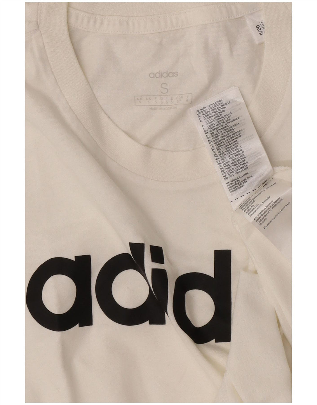 Мужская футболка Adidas с рисунком, маленький белый хлопок