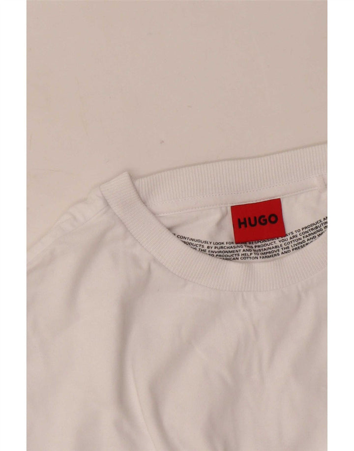 Мужская футболка с рисунком Hugo Boss, средний белый