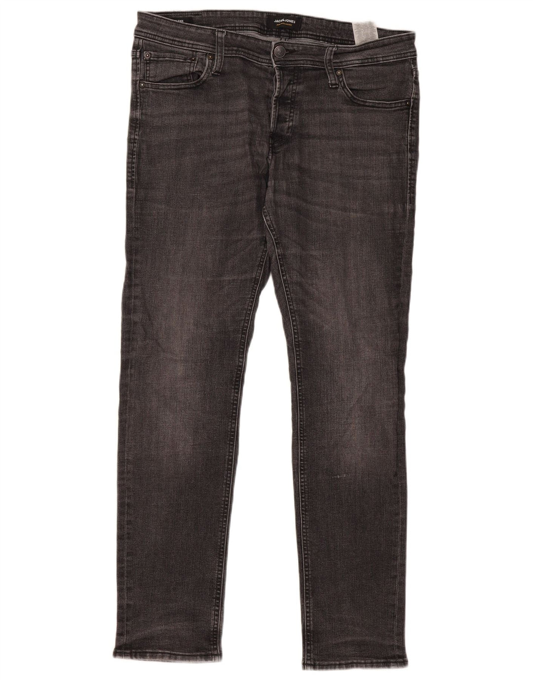 JACK & JONES Мужские узкие джинсы GLENN W34 L32 Серые хлопковые