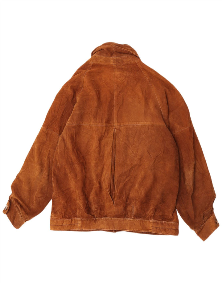 Винтажная мужская замшевая куртка IT 54 2XL Коричневая кожаная
