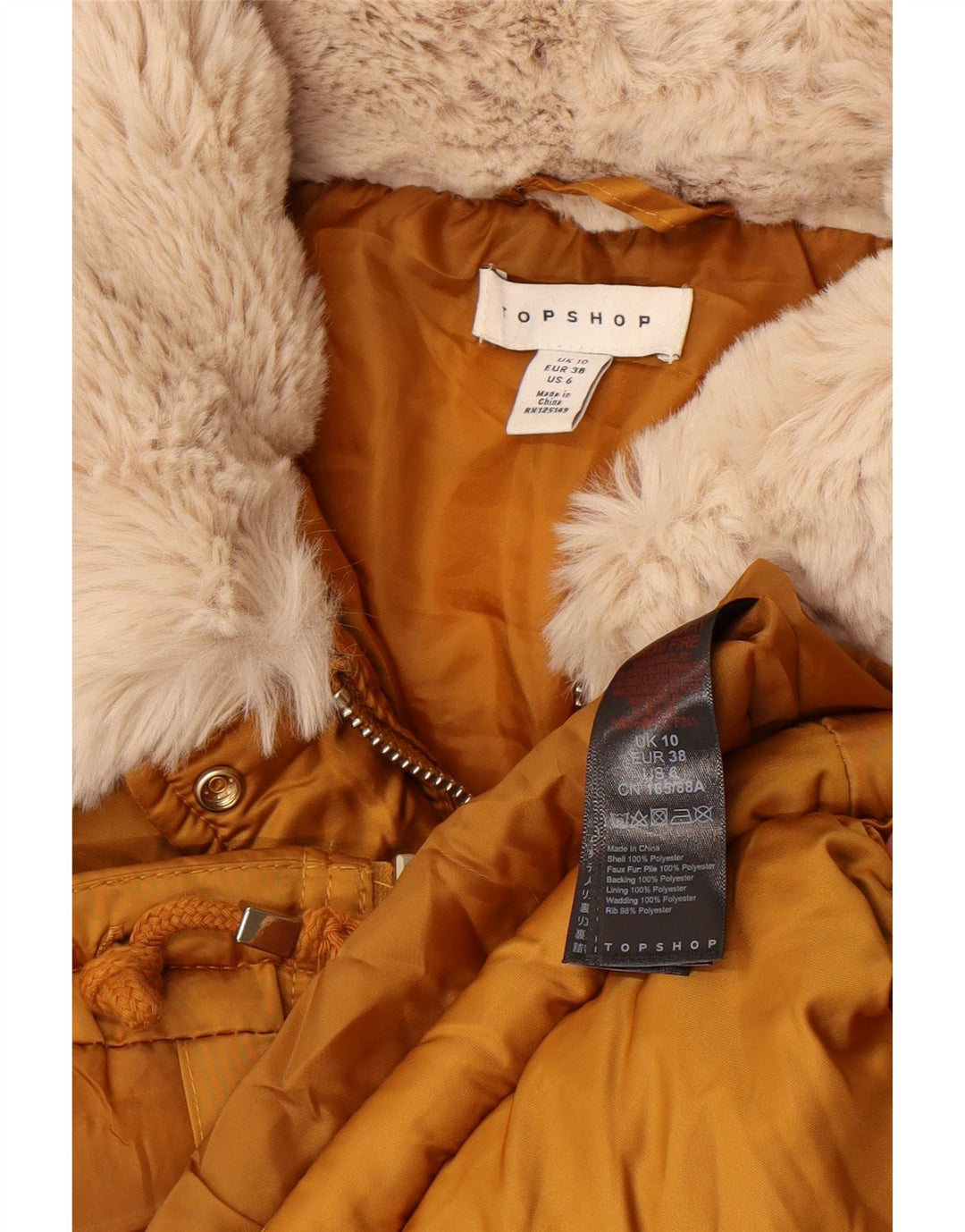 Женская укороченная стеганая куртка оверсайз Topshop UK 10, маленький желтый полиэстер