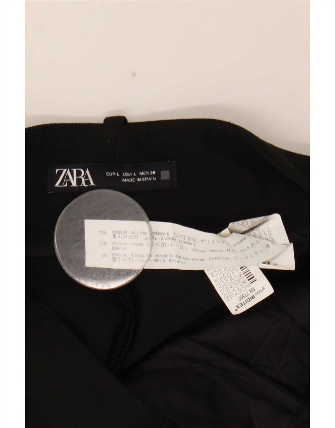 Женские зауженные брюки чинос Zara, большие W30 L27, черные, полиэстер