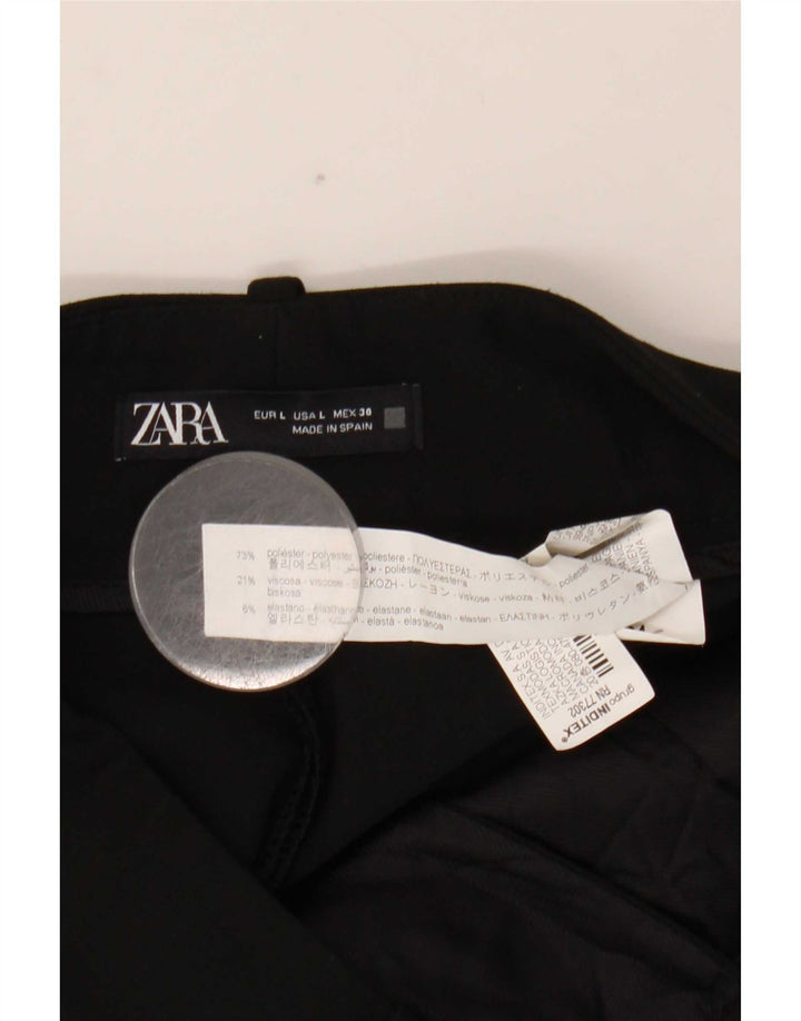 Женские зауженные брюки чинос Zara, большие W30 L27, черные, полиэстер