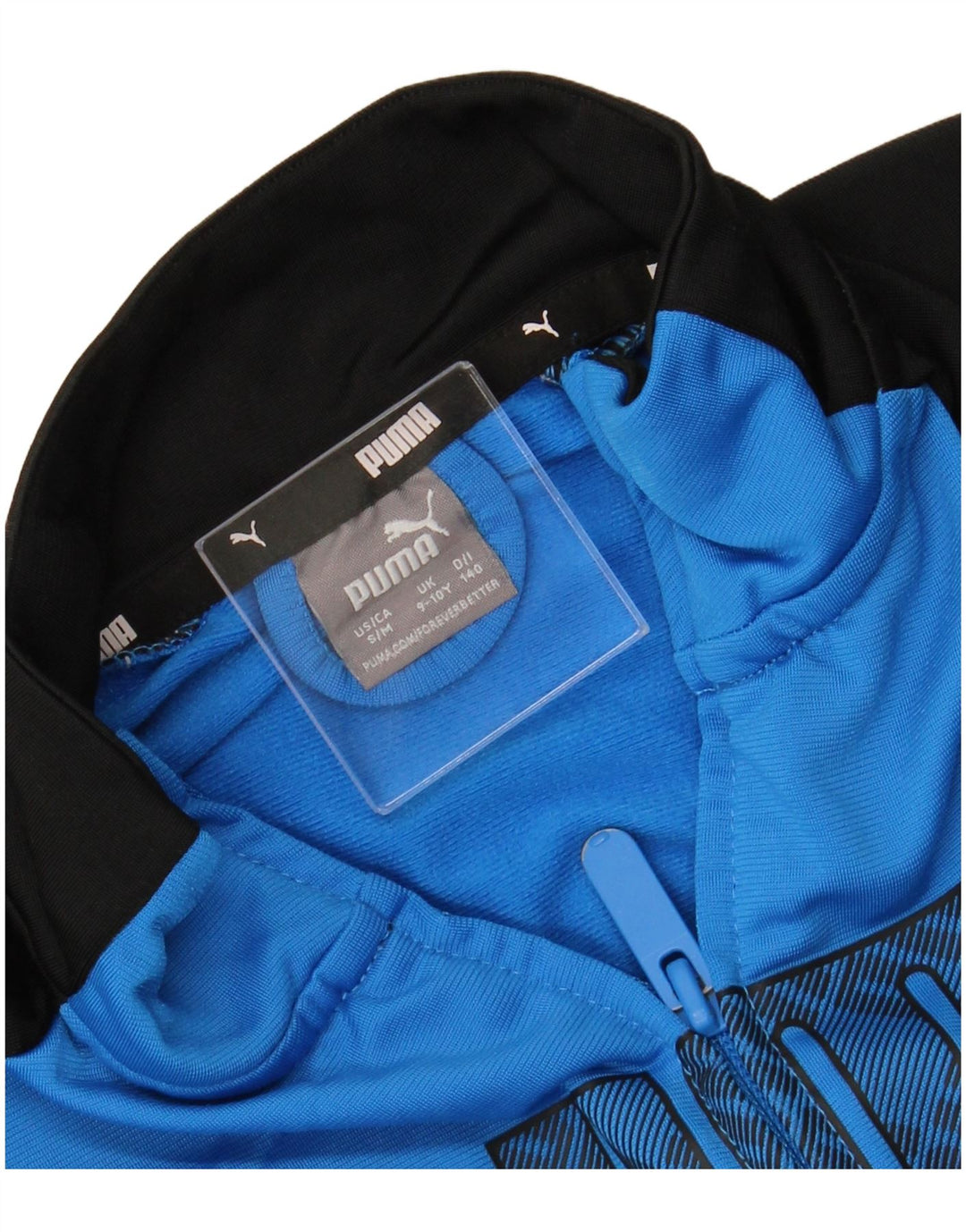 Спортивный костюм PUMA для мальчиков с графическим рисунком, верхняя куртка 9–10 лет, синяя с цветными блоками