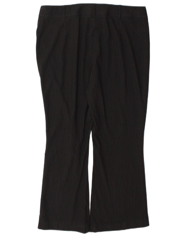 Женские повседневные брюки Marks & Spencer UK 18 XL W36 L28 черные в тонкую полоску