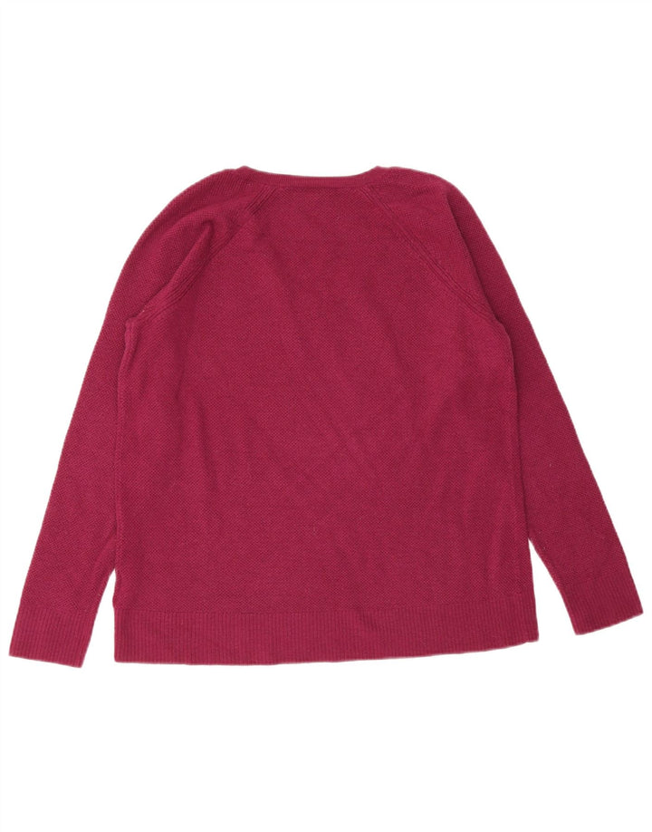 Женский джемпер с v-образным вырезом Gap UK 10, маленький розовый нейлон