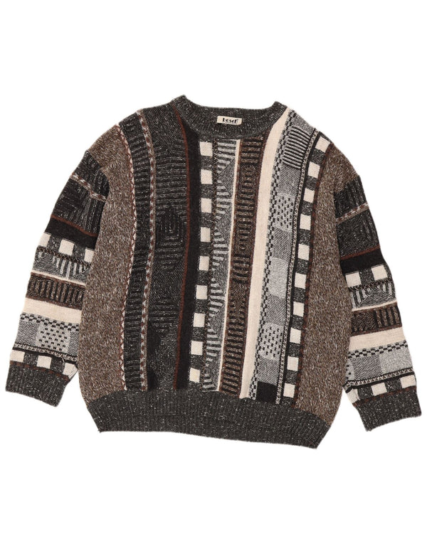 Мужской джемпер с круглым вырезом VINTAGE UK 44 XL в разноцветную полоску