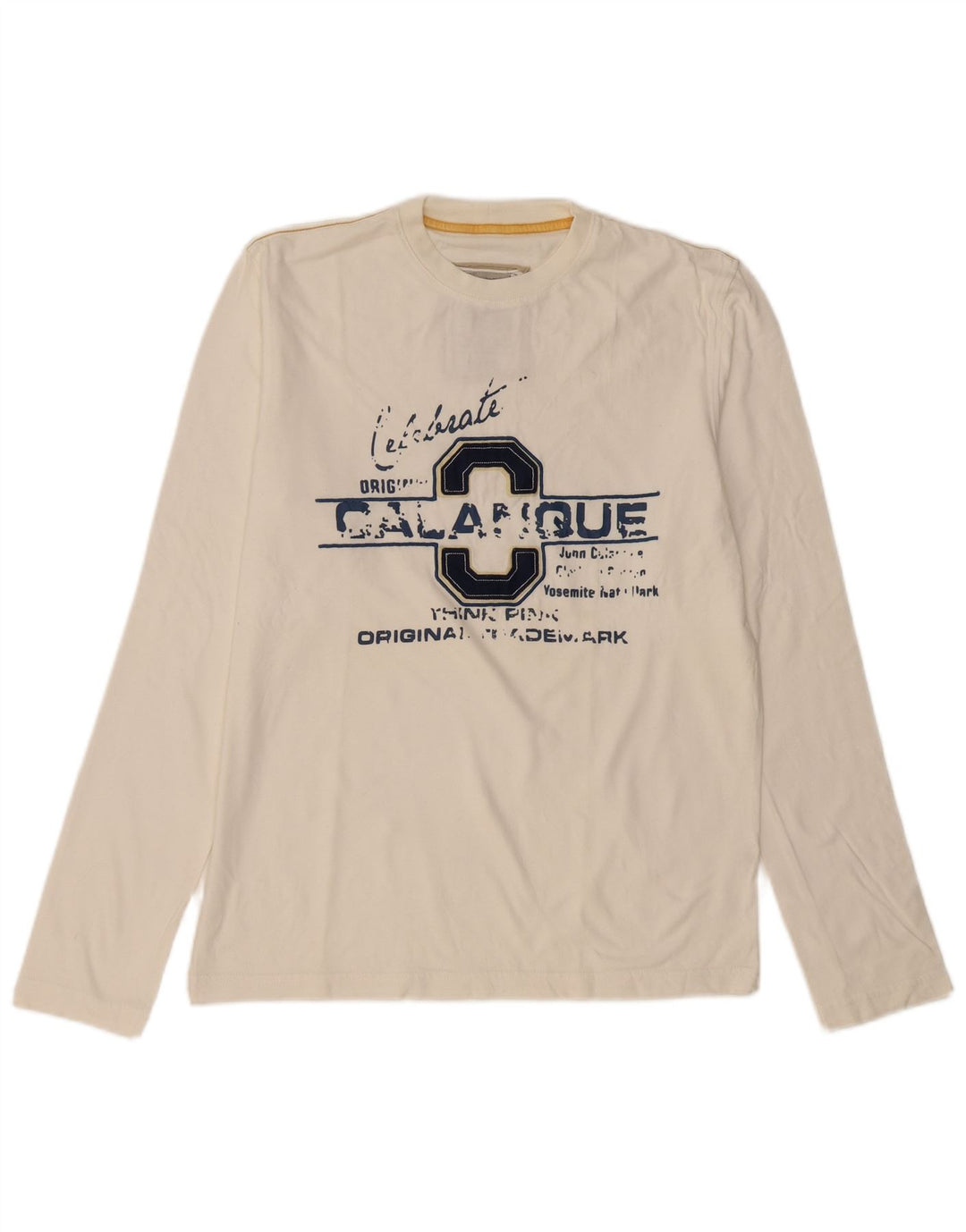 THINK PINK Мужской топ с рисунком с длинным рукавом XL, белый хлопок