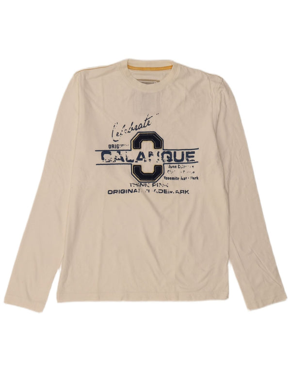 THINK PINK Мужской топ с рисунком с длинным рукавом XL, белый хлопок