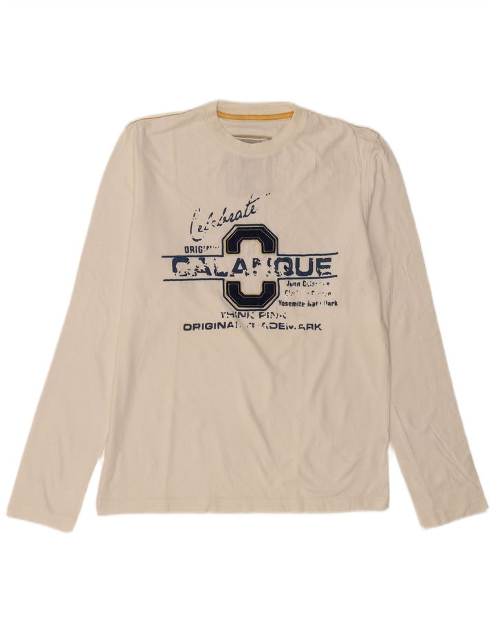 THINK PINK Мужской топ с рисунком с длинным рукавом XL, белый хлопок