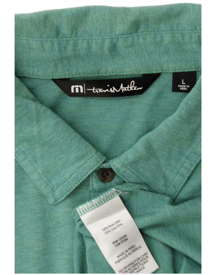 Мужская рубашка поло Travis Mathew, большой зеленый хлопок