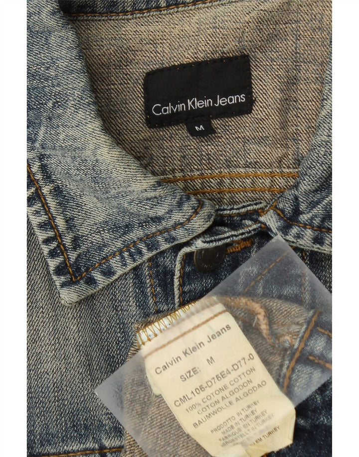 Мужская джинсовая куртка CALVIN KLEIN JEANS UK 38, средний синий хлопок