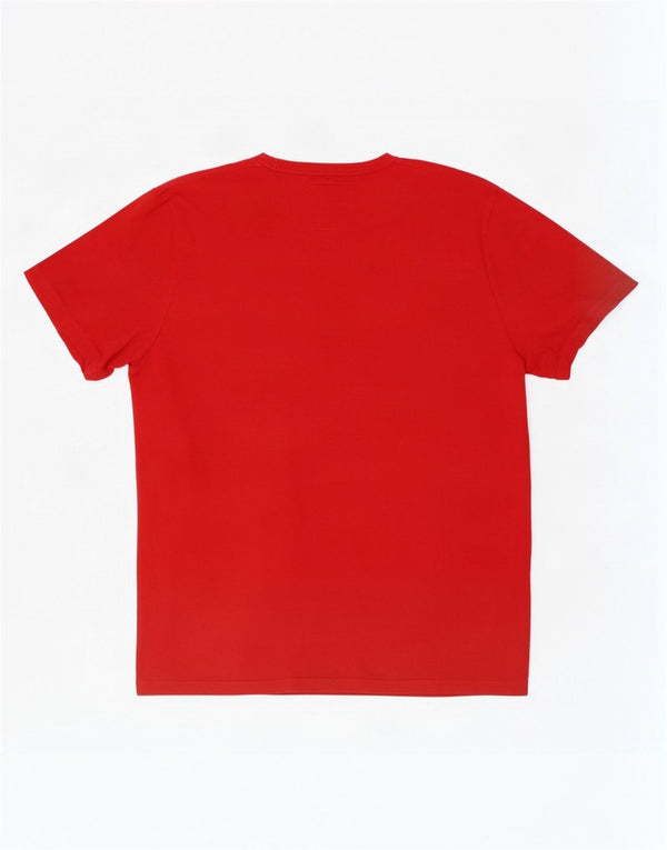 Мужская футболка с рисунком Hollister XL, красная, хлопок