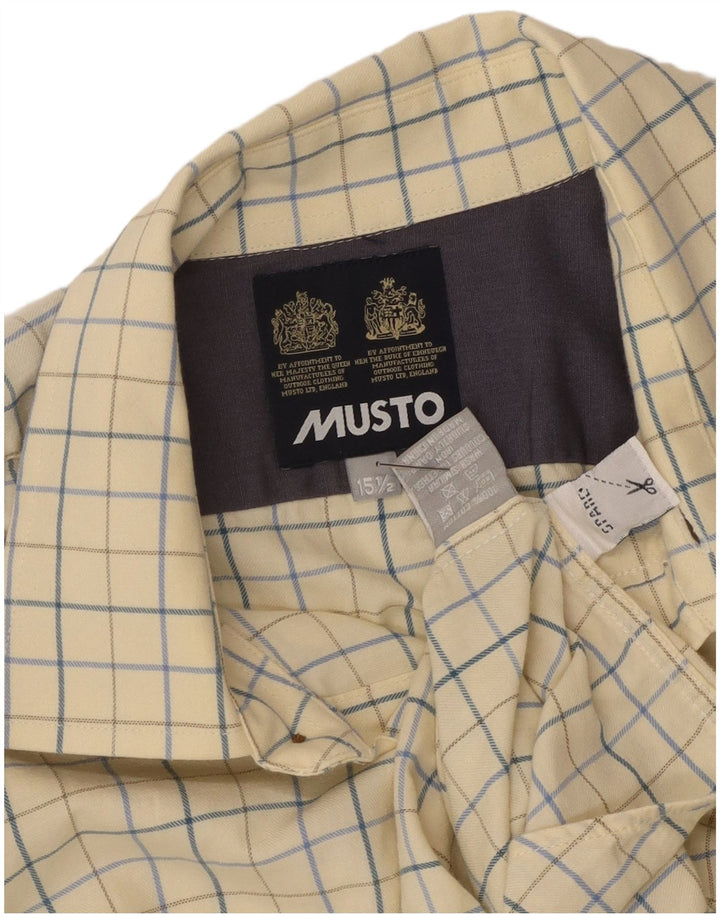 Мужская рубашка Musto, размер 15 1/2, средний желтый цвет в клетку, хлопок
