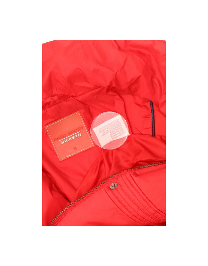 PACO Womens Oversized Padded Jacket UK 10 Small Red Polyamide
