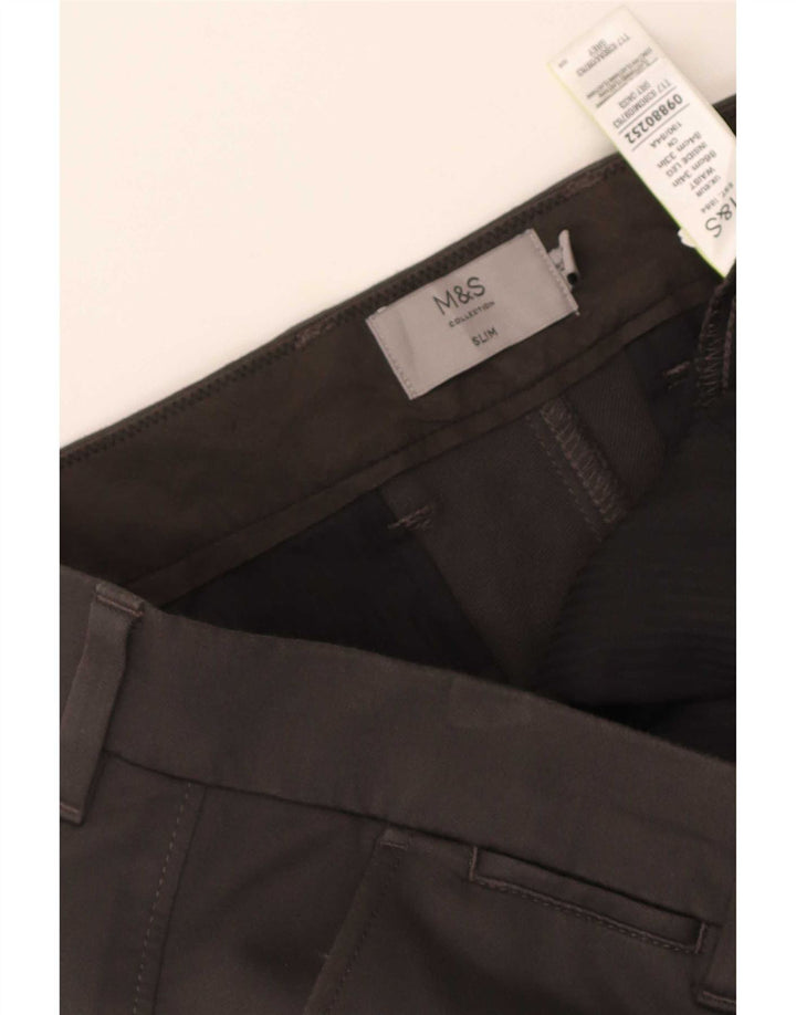 Женские узкие брюки-чиносы Marks & Spencer W34 L33 серые, хлопковые