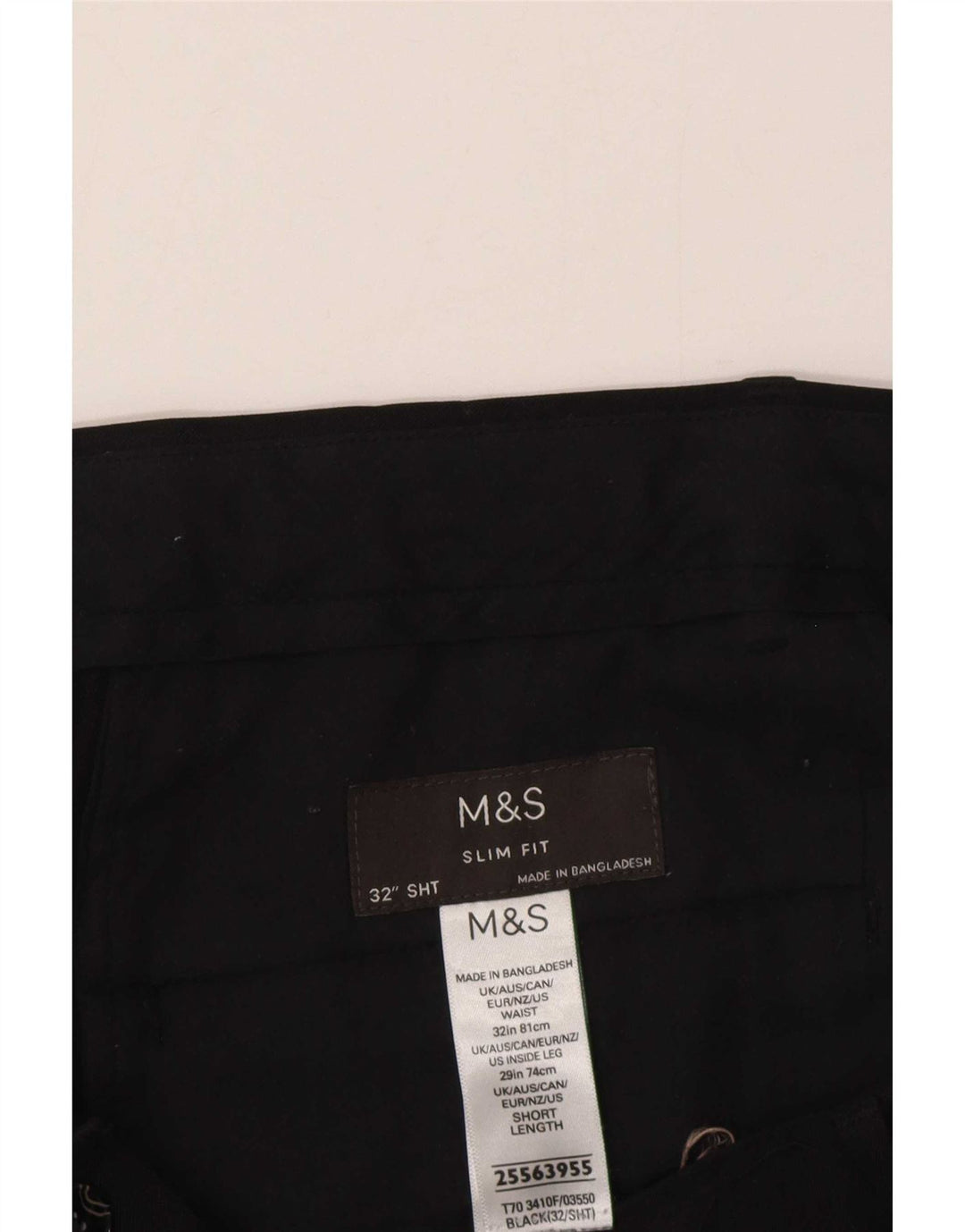 Мужские брюки-чиносы Marks & Spencer W32 L29, черные, полиэстер