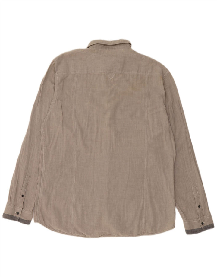 Мужская рубашка Guess 2XL серая, хлопок в мелкую клетку