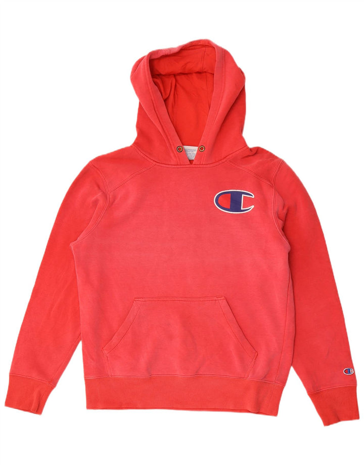 Мужской джемпер с капюшоном Champion, красный, хлопковый, среднего размера