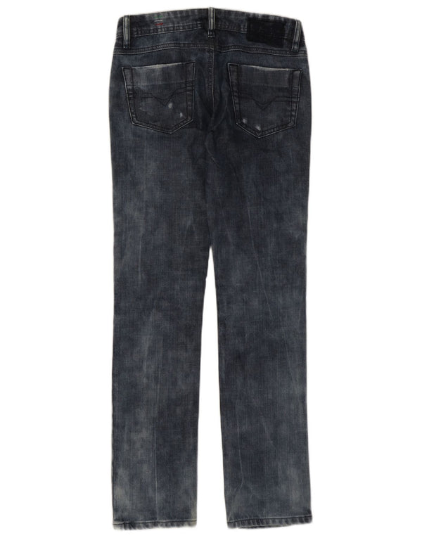 Женские прямые джинсы DIESEL Ronhy Acid Wash W27 L32 Темно-синие