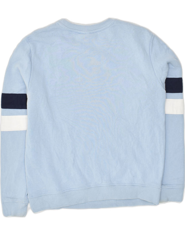 FILA Womens Graphic Sweatshirt Jumper UK 14 Medium Blue Cotton | Vintage Fila | Thrift | Second-Hand Fila | Used Clothing | Messina Hembry 