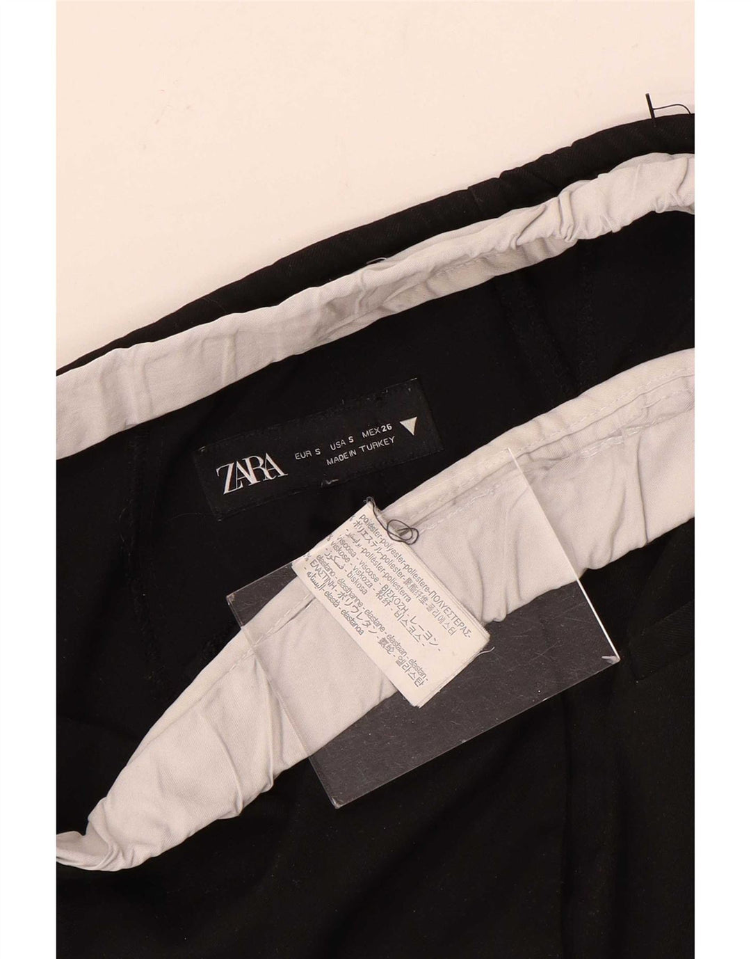 Женские широкие брюки Zara, маленькие W26 L30, черные, полиэстер
