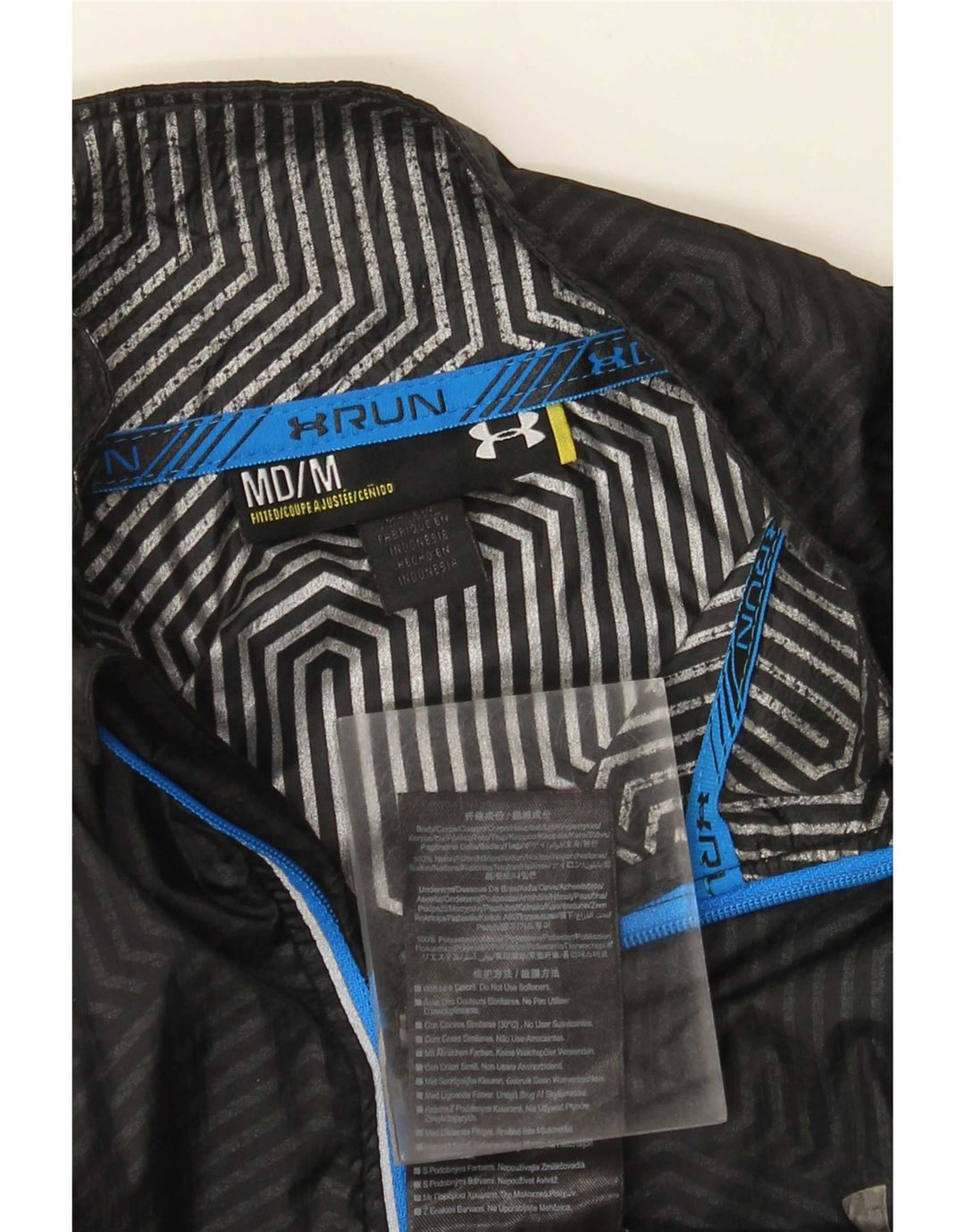 Мужская дождевик Under Armour UK 38, средний черный, нейлон с цветными блоками