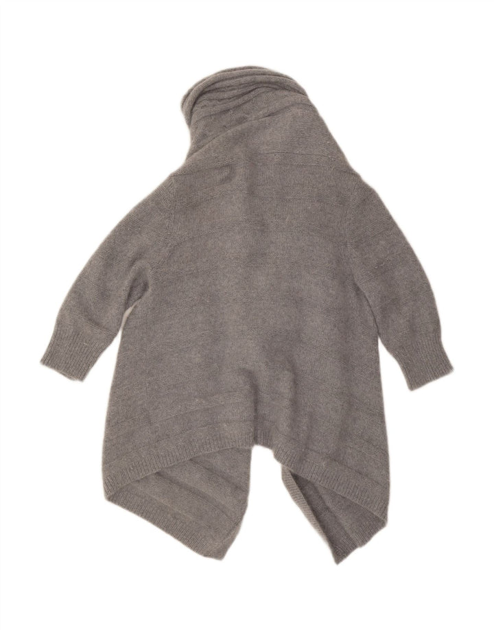 TED BAKER Womens 3/4 Sleeve Open Cardigan Sweater Size 3 Medium Grey Nylon