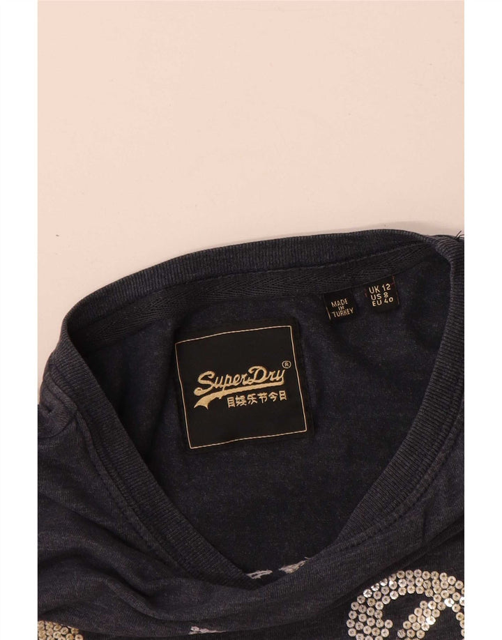 Женская футболка с рисунком Superdry Top UK 12, средний серый