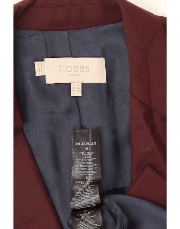 Женский пиджак Hobbs на 1 пуговице, Великобритания, 10 шт., маленький бордовый полиэстер