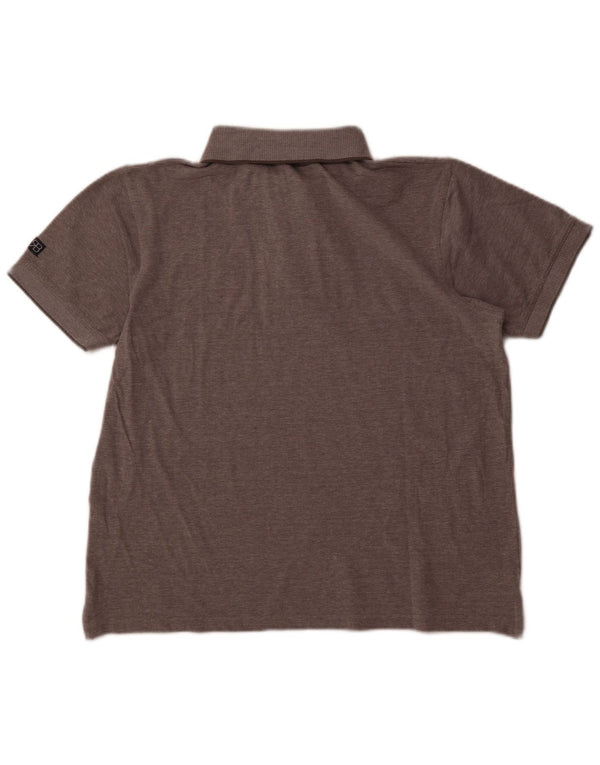 RENATO BALESTRA Мужская рубашка-поло XL серого цвета в крапинку, хлопок