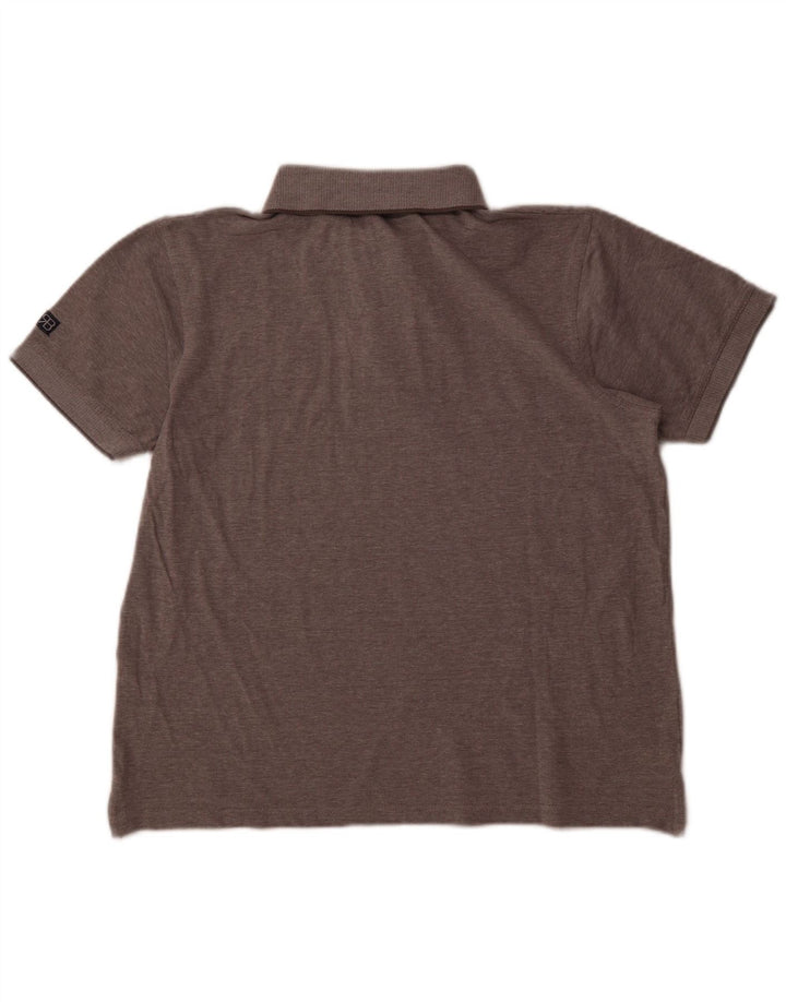 RENATO BALESTRA Мужская рубашка-поло XL серого цвета в крапинку, хлопок