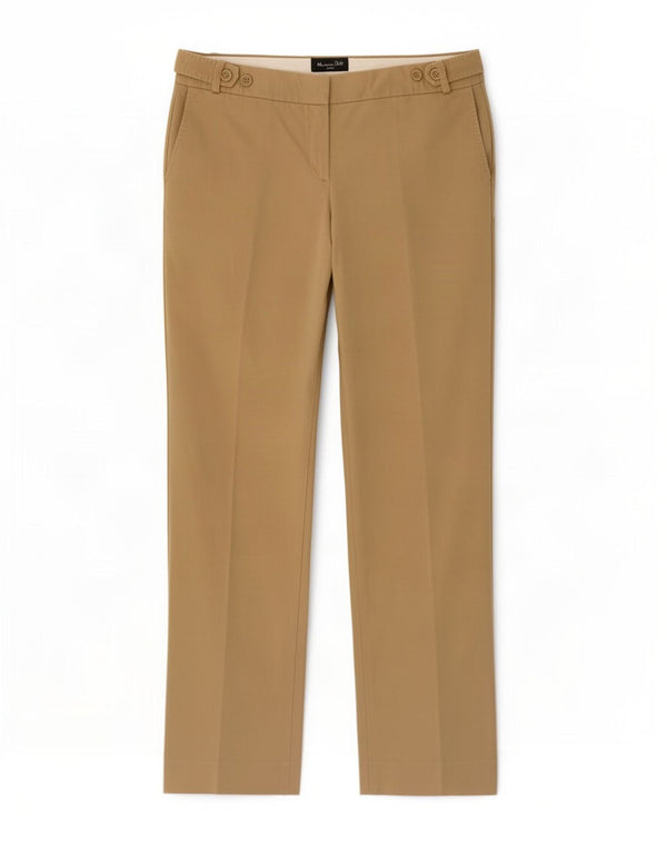 Massimo Dutti Womens Straight Chino Trousers EU 40 Medium W30 L30 Beige