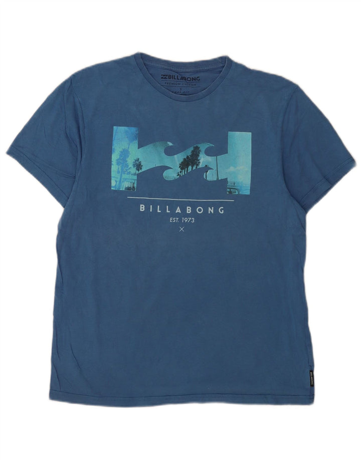 Billabong Мужская футболка с рисунком, маленький синий хлопок
