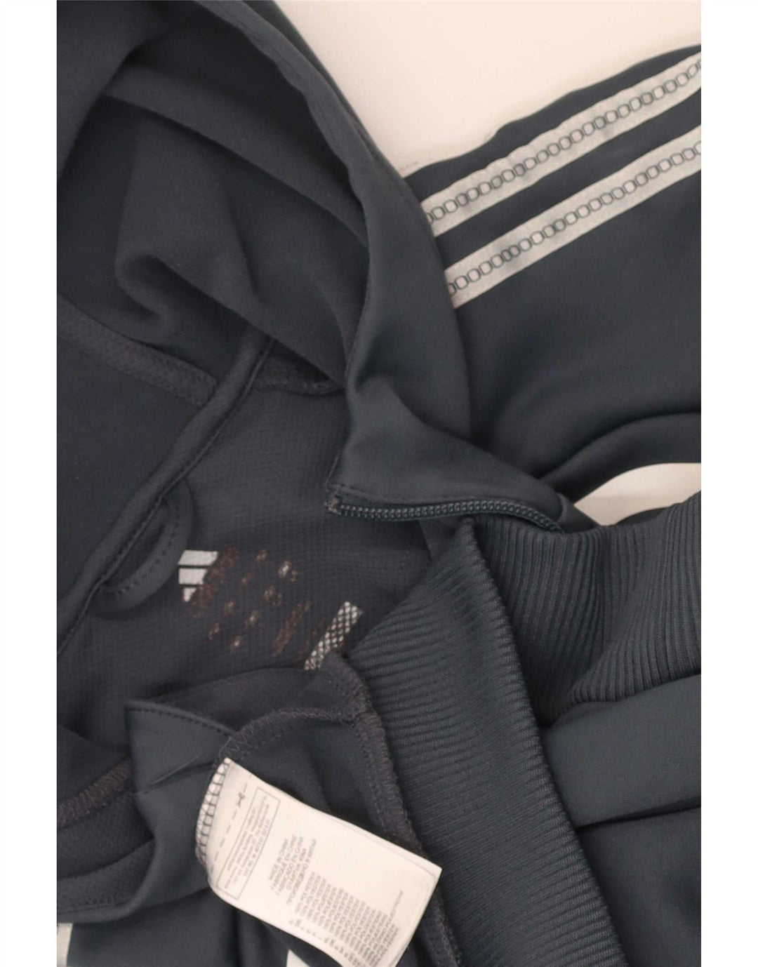 Мужской свитер с капюшоном Adidas Climalite на молнии, большой серый, полиэстер с цветными блоками
