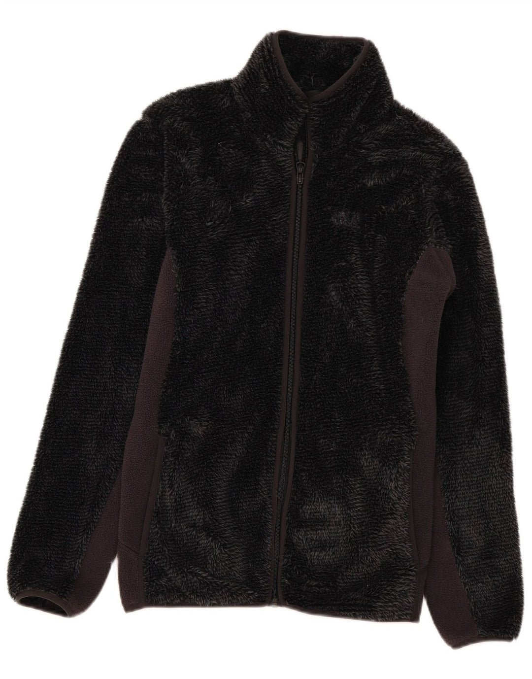 Женская флисовая куртка Jack Wolfskin UK 14, средний серый полиэстер с цветными блоками