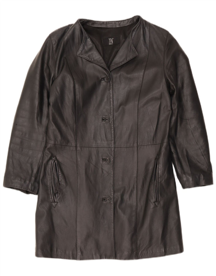Женское кожаное пальто Zen IT 42 Medium Black Leather