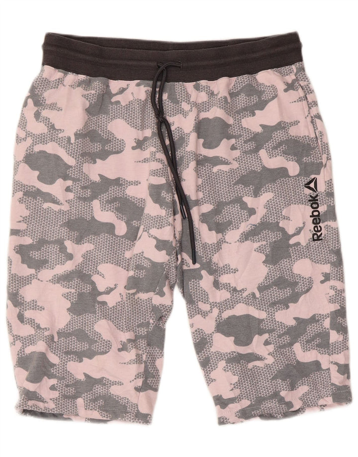 Женские спортивные шорты REEBOK UK 14, средний серый камуфляжный полиэстер