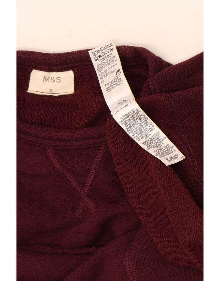 Мужской свитшот Marks & Spencer, маленький бордовый хлопок, джемпер