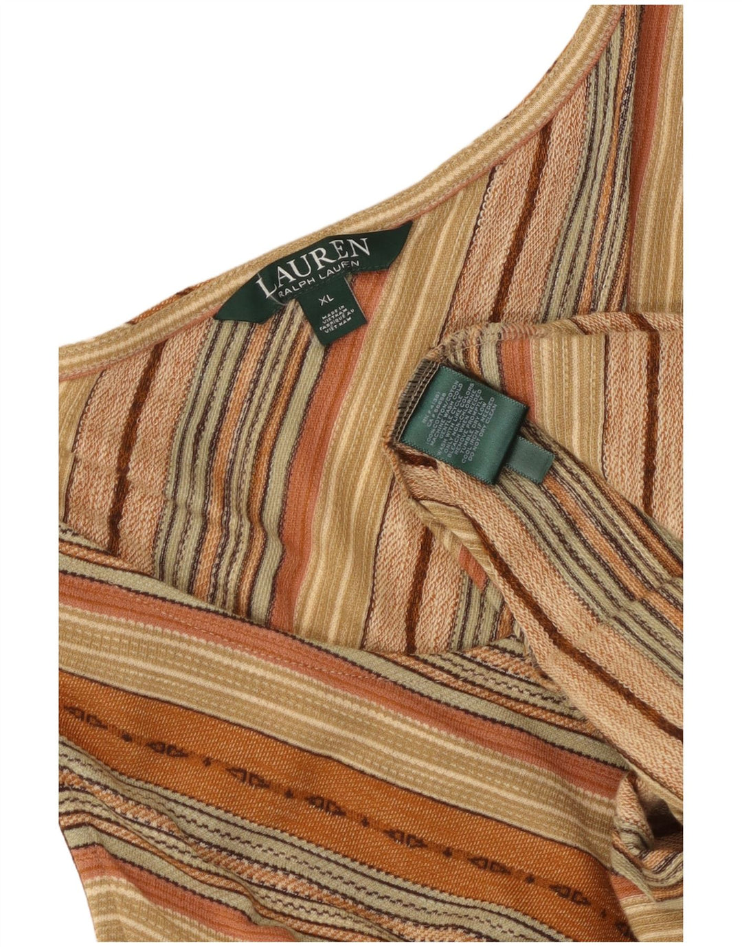 Женское платье макси без рукавов RALPH LAUREN, Великобритания, 18 XL, бежевое в полоску