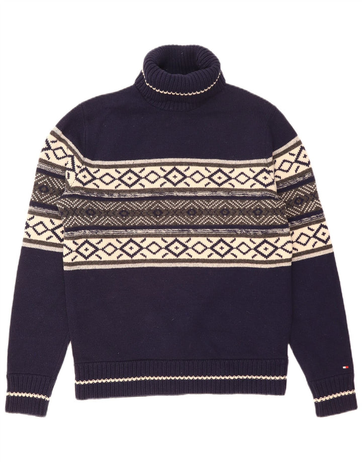 Мужской джемпер с высоким воротником Tommy Hilfiger, средний темно-синий Fair Isle