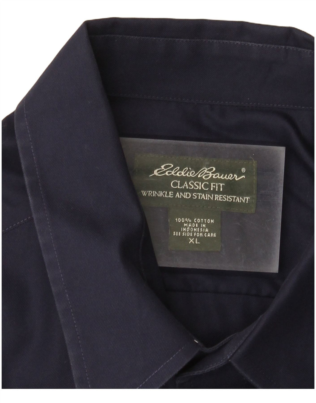 Мужская рубашка классического кроя EDDIE BAUER XL, темно-синяя, хлопок